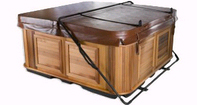 Hot tub with a Cabinet Free Cover Rest