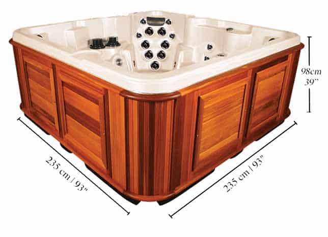 Side view of a Tundra hot tub